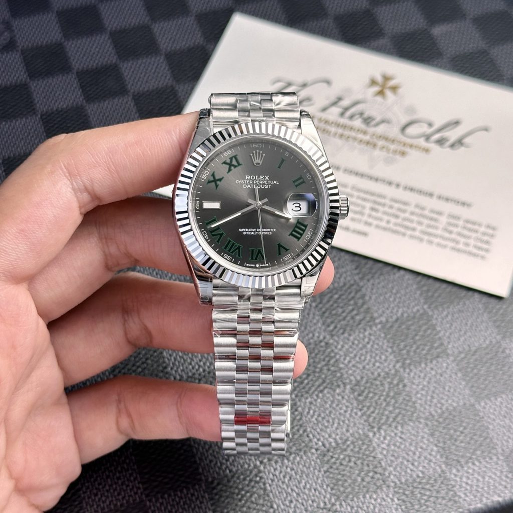 Rolex DateJust 126334 41mm SS (VS Factory Super Clone) Wimbledon Dial with Fluted 18K White Gold Bezel – Automatic Movement