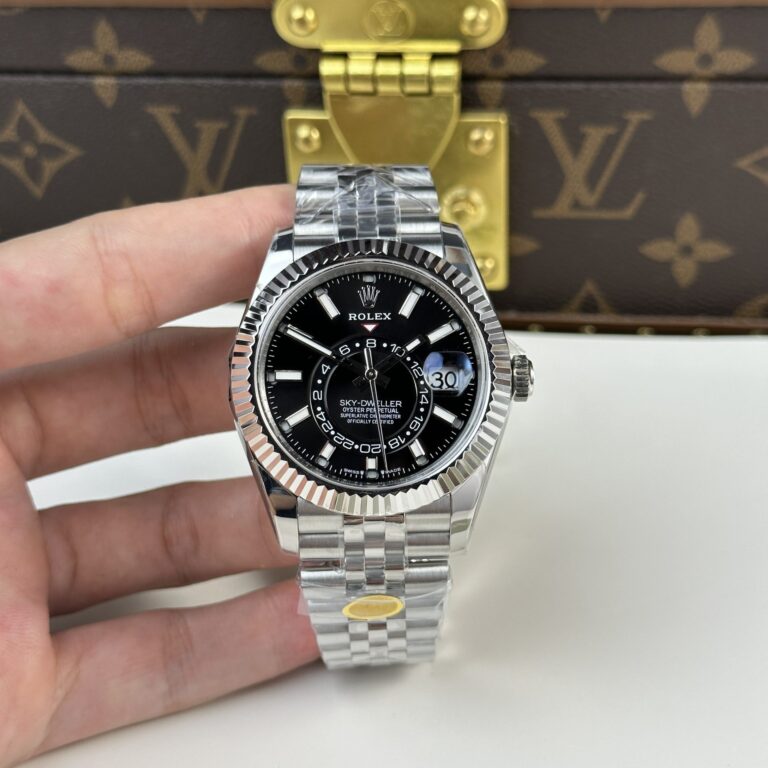 Rolex Sky Dweller 326934 42mm SS (Super Clone) Black Dial on Jubilee Bracelet – Automatic Movement