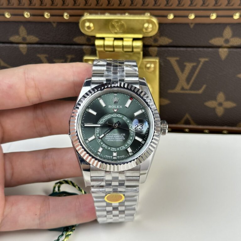 Rolex Sky Dweller 336934 42mm 904L SS (Super Clone) Green Dial on Jubilee Strap – Calibre 9001 Automatic