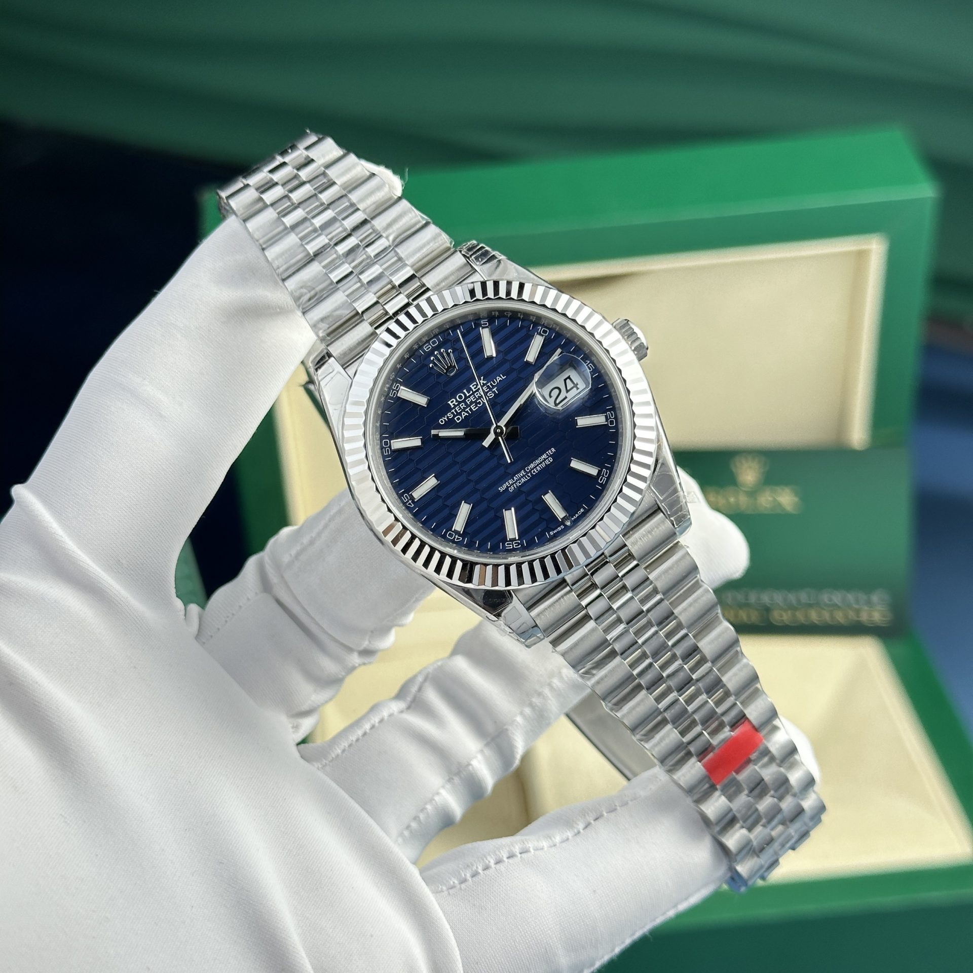 Rolex DateJust 126334 41mm SS (VS Factory Super Clone) Blue Motif Dial – Calibre 3235 Automatic