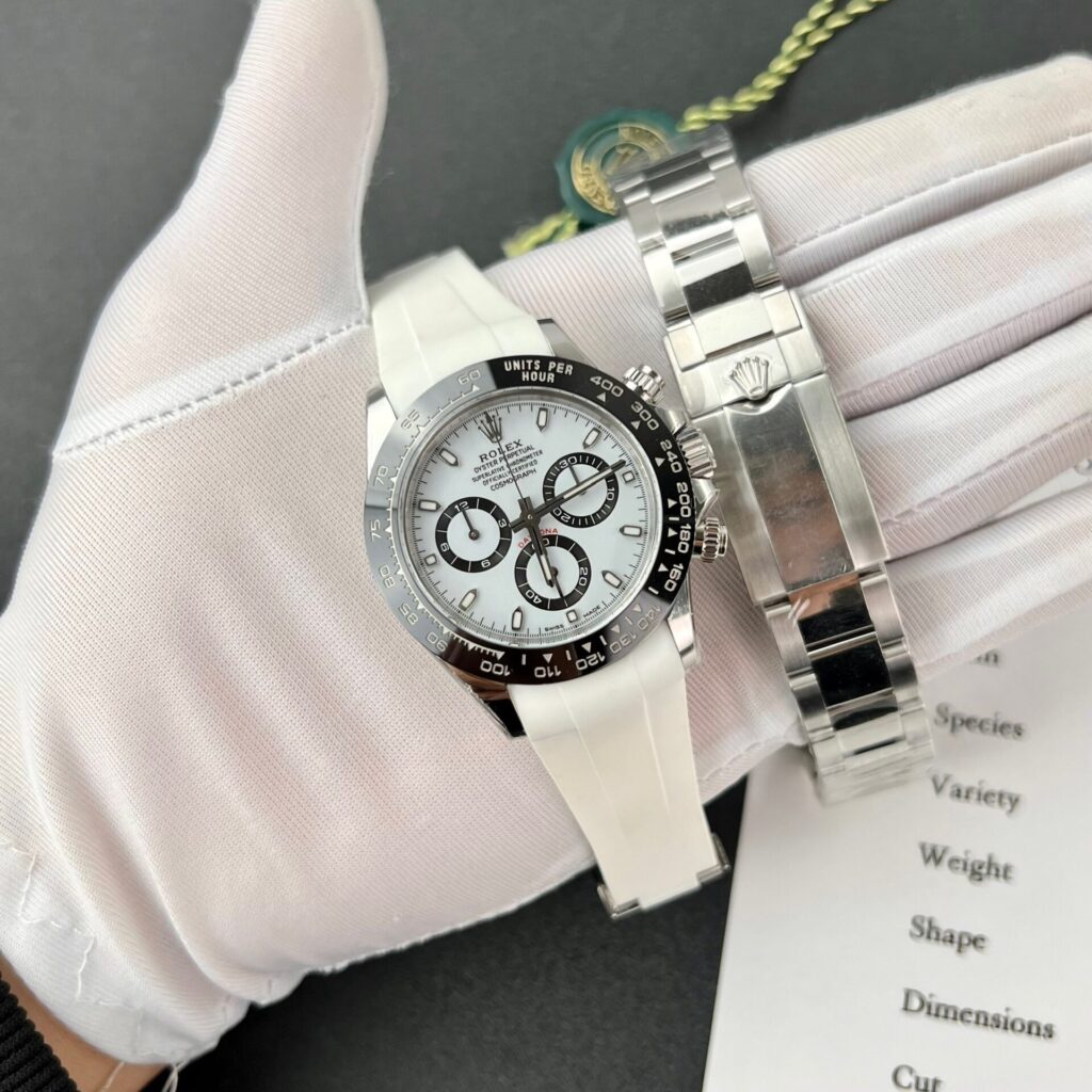Rolex Daytona Panda 116509LN 40mm SS (Clean Factory Best Super Clone) White Dial with Black Subdials – Super Clone