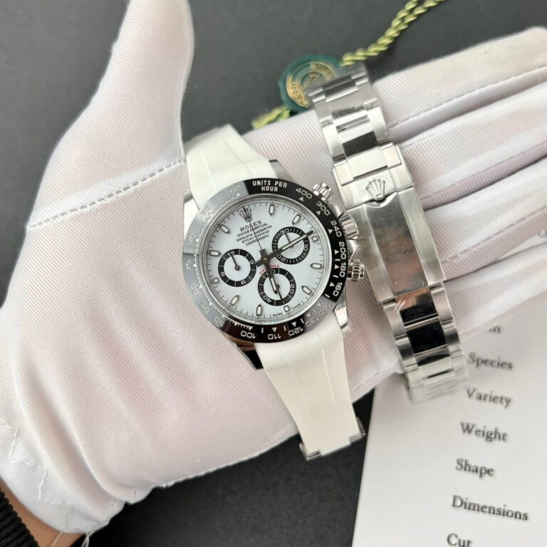 Rolex Daytona Panda 116509LN 40mm SS (Clean Factory Best Super Clone) White Dial with Black Subdials – Super Clone