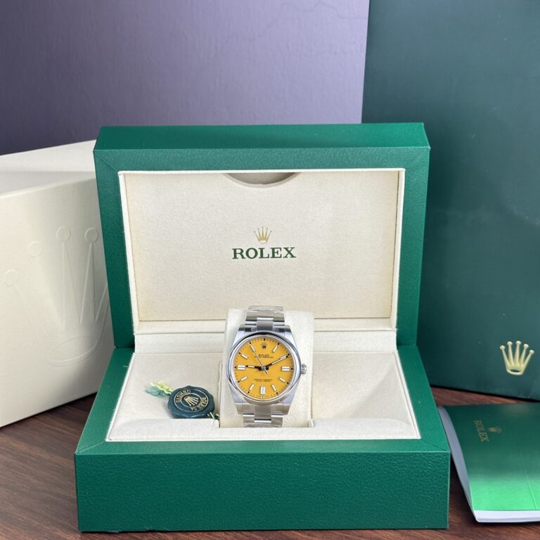 Rolex Oyster Perpetual 124300 41mm SS (Clean Factory Super Clone) Yellow Dial – Automatic Movement