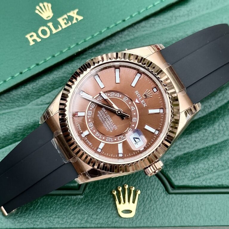 Rolex Sky-Dweller 336235 42mm SS (Super Clone) Chocolate Dial on Rubber Strap – Rolex Calibre 9001 Automatic