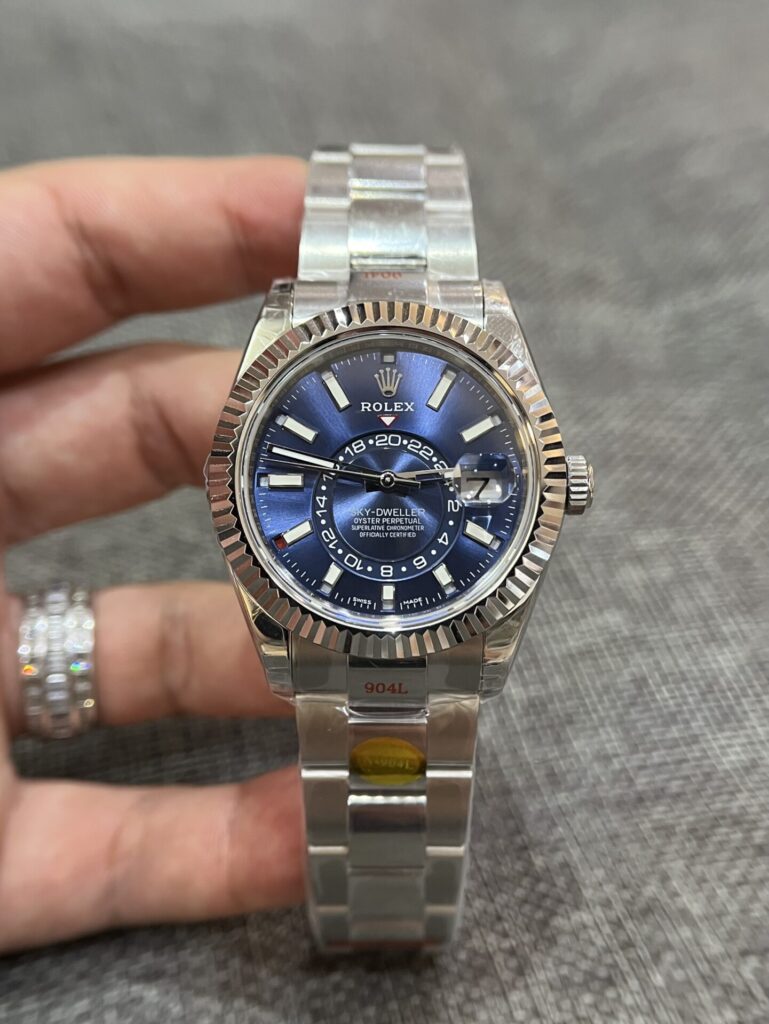 Rolex Sky Dweller 326935 42mm SS (Noob Super Clone 1:1) Blue Dial with Fluted Bezel – Calibre 9001 Automatic