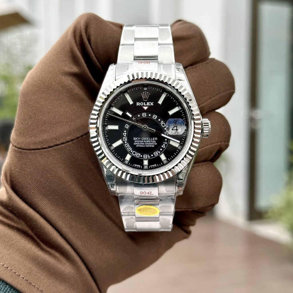 Rolex Sky-Dweller 41mm SS (N Factory Super Clone 1:1) Black Dial on Stainless Steel Oyster Bracelet – Calibre 9001