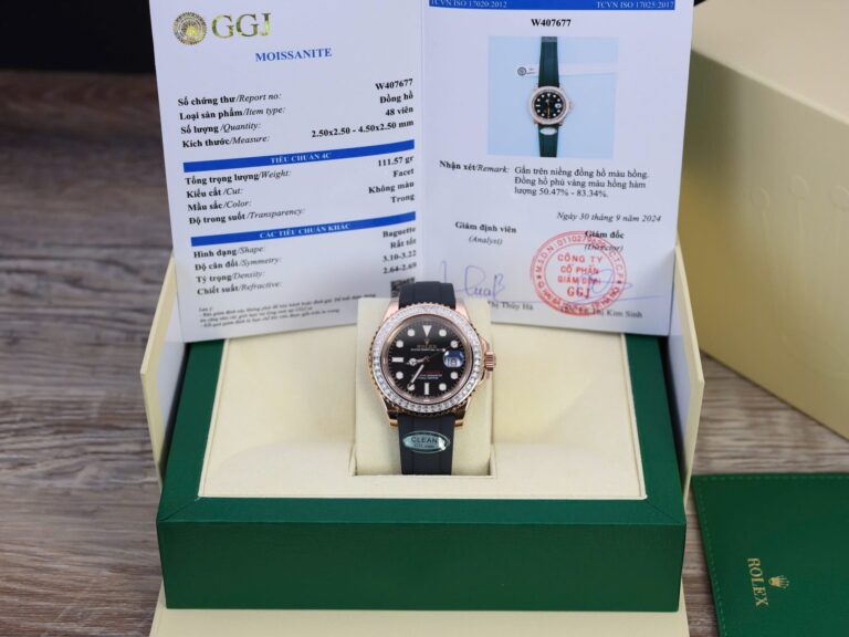 Rolex Yacht-Master Custom Gold Wrapped 40mm Gold Wrapped (Hong Kong Super Clone) Black Dial with Luminous Markers on Gold Wrapped Steel Oyster Bracelet – Automatic Movement