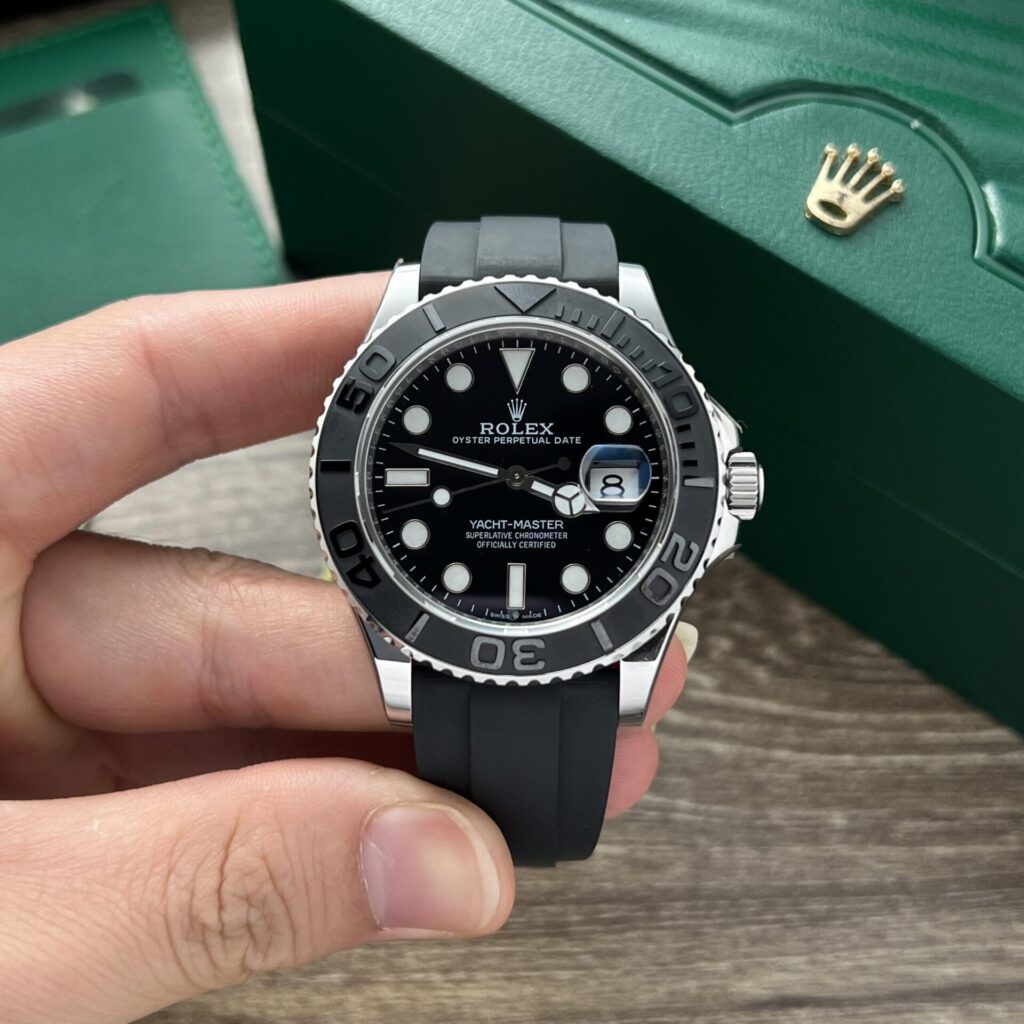 Rolex Yacht-Master 40mm Rubber Strap (EW Factory Super Clone) Black Dial