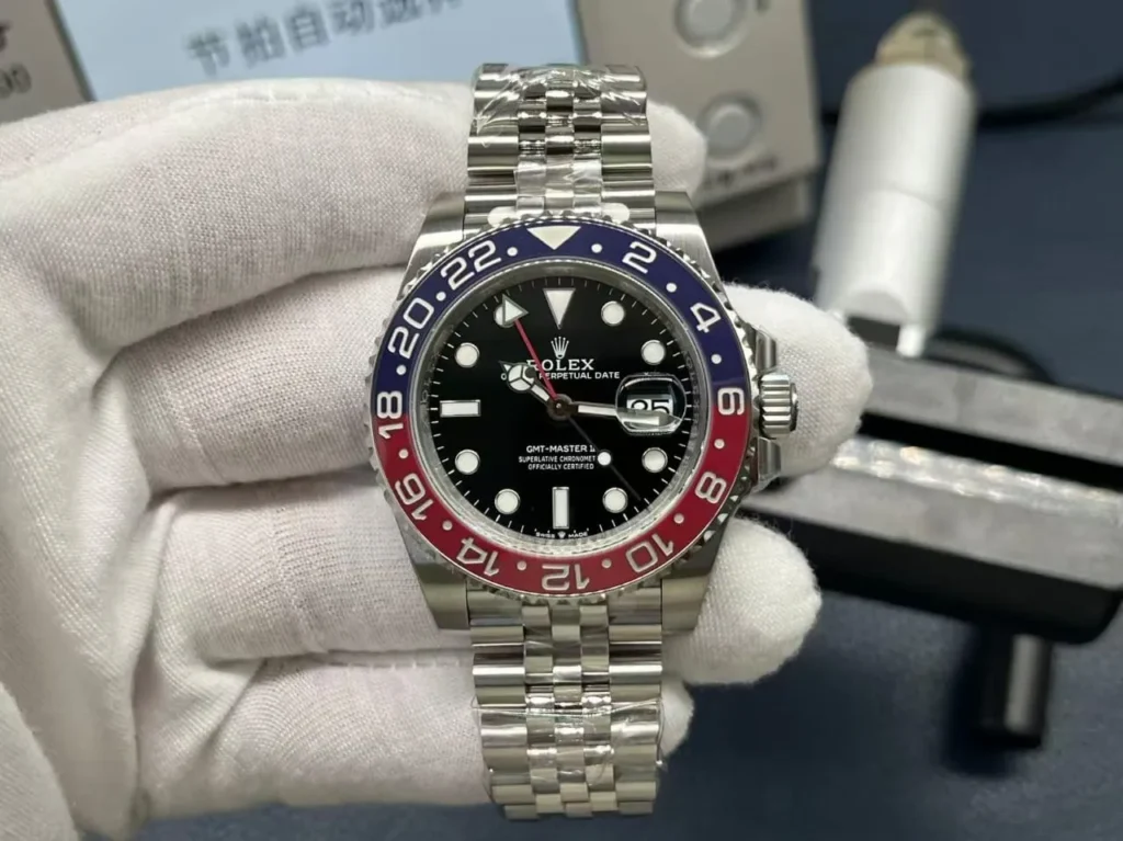 Rolex GMT-Master II 126710BLRO 40mm SS (Clean Factory V3 Super Clone) Black Dial with Red and Blue Ceramic Pepsi Bezel – Clone Caliber 3285 Automatic