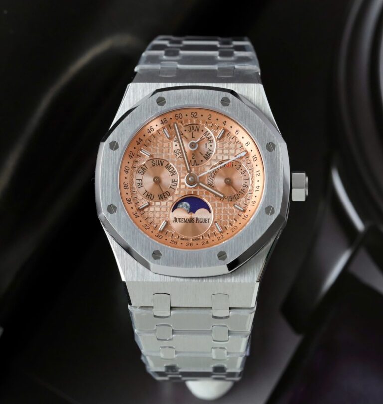 Audemars Piguet Royal Oak Perpetual Calendar 26574 41mm SS (Super Clone) Salmon Dial with Metal Wire – Automatic Movement