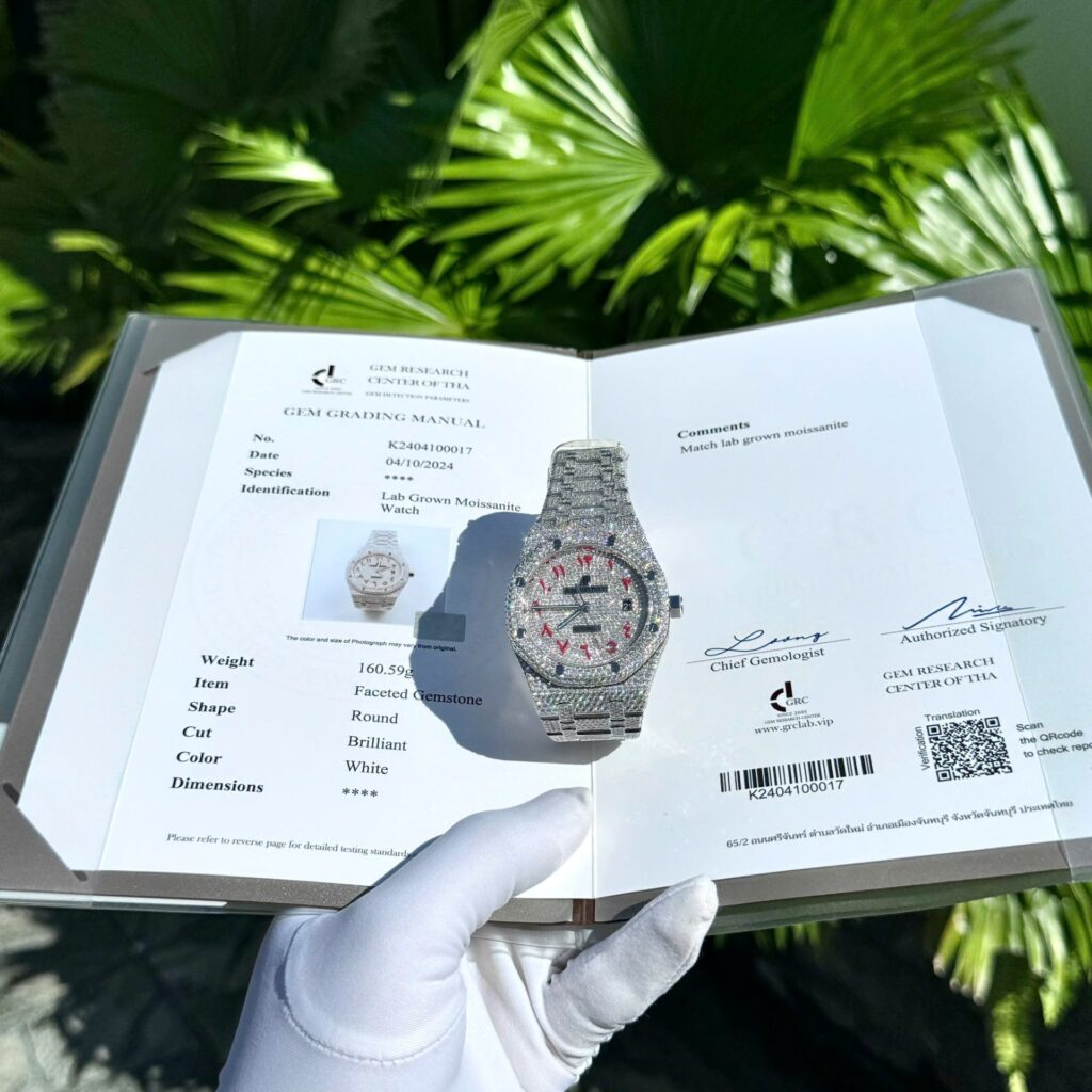 Audemars Piguet Royal Oak Offshore 41mm SS (Best Super Clone) Diamond-Encrusted Bezel on Stainless Steel Strap – Automatic Movement with 48 Hours Power Reserve
