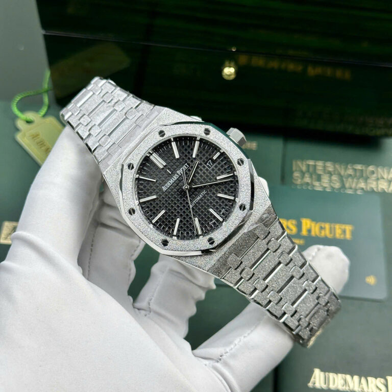 Audemars Piguet Royal Oak 15410BC 41mm Frosted Gold (APS Super Clone) Black Dial on Frosted Gold Bracelet – APS Calibre 3120