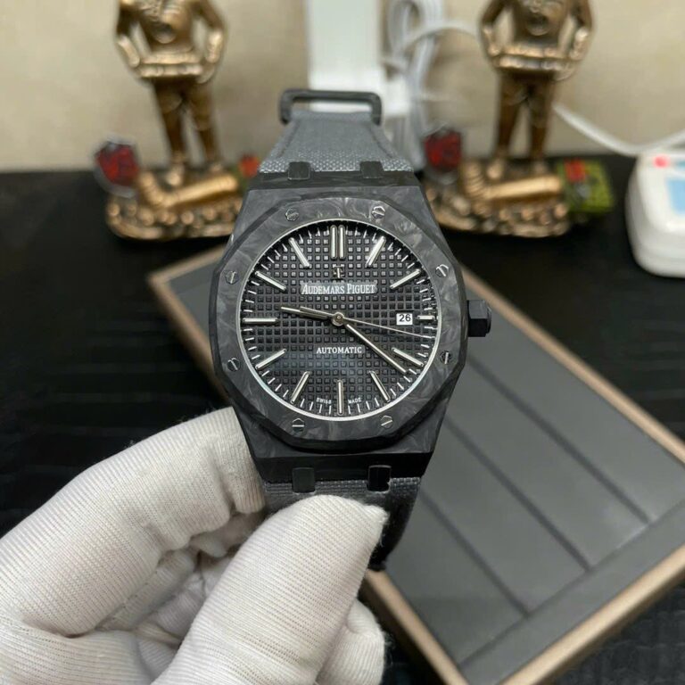 Audemars Piguet Royal Oak 15400 41mm SS (Super Clone) Carbon Black Dial – A3120 Automatic