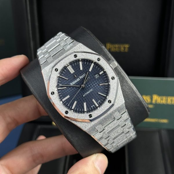 Audemars Piguet Royal Oak 15410 41mm Frosted Gold (APS Factory Best Replica) Blue Dial