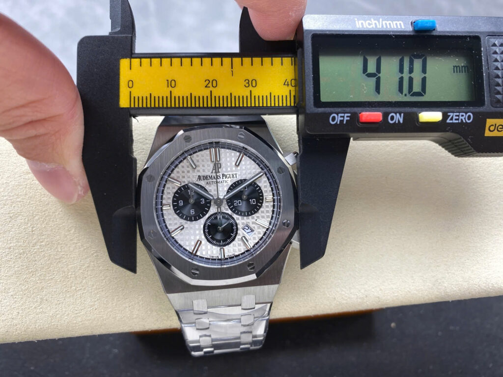 Audemars Piguet Royal Oak Chronograph 26331 41mm 904L Stainless Steel (Super Clone) White Dial with Three Subdials – AP Caliber 2385 Automatic