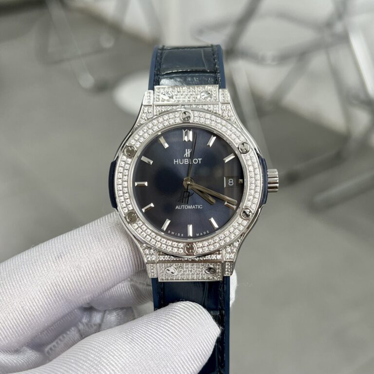 Hublot 11 Full Diamond Case 38mm (HB Factory Super Clone) Blue Dial – 1:1 Best Edition