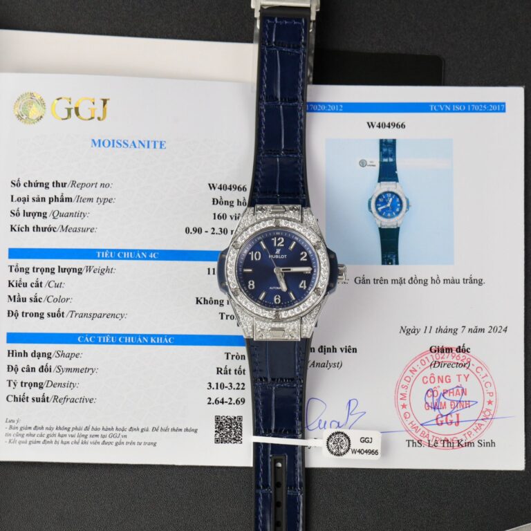 Hublot Big Bang One Click 39mm (Super Clone) Custom Blue Dial with Moissanite Diamonds – SC-HUBLOTF-14117