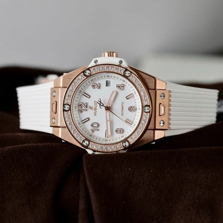 Hublot Big Bang One Click 39mm King Gold (Super Clone) on White Rubber Strap