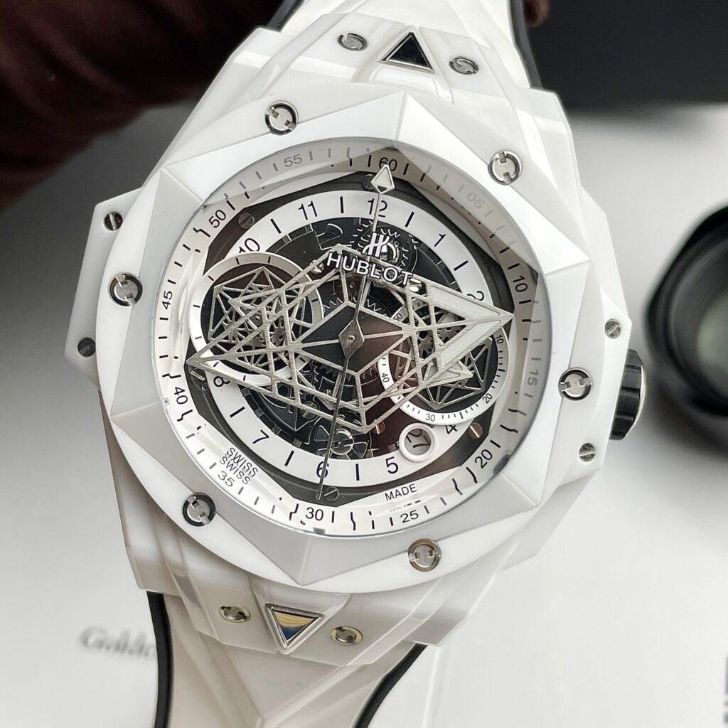 Hublot Big Bang Sang Bleu II 45mm White Ceramic (Super Clone) on Rubber Strap
