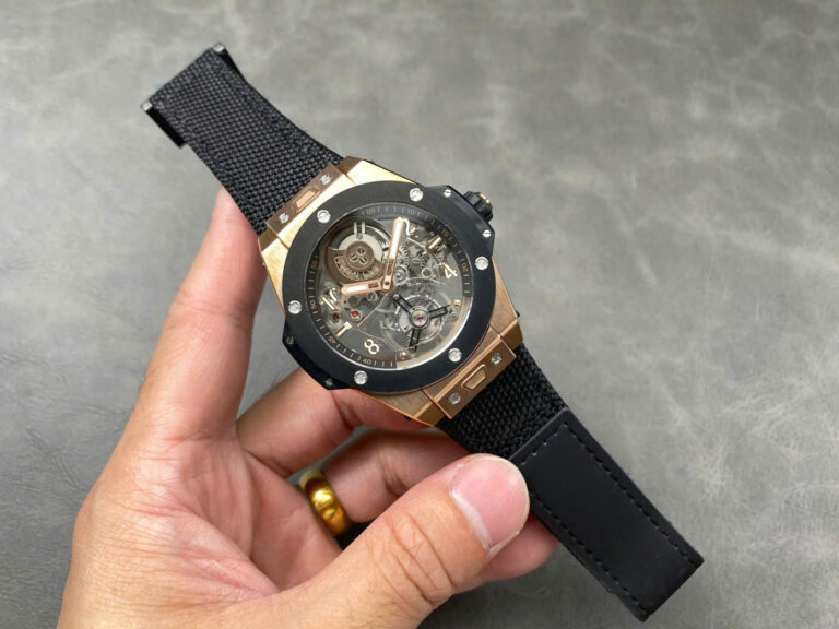 Hublot Big Bang Tourbillon Skeleton Dial (Best Super Clone) 45mm Fabric Strap