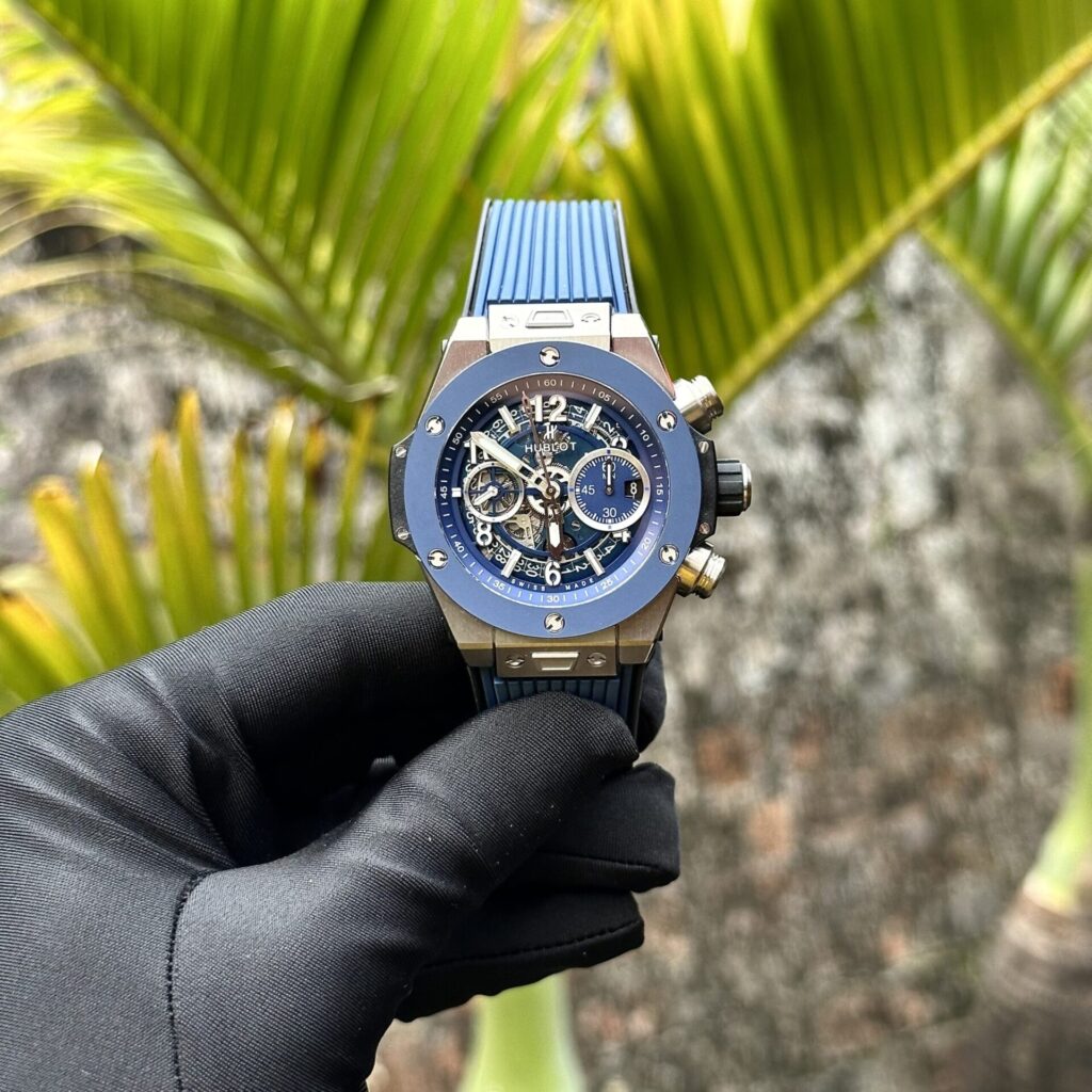 Hublot Big Bang Unico 44mm Titanium (Super Clone) Blue Dial on Rubber Strap