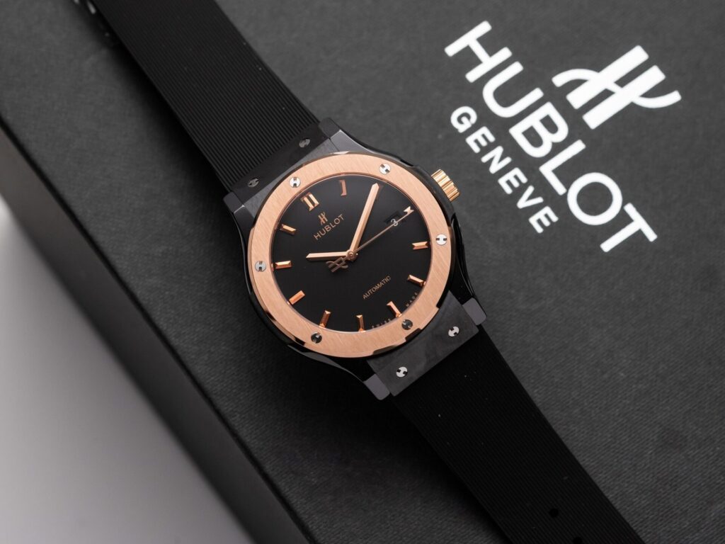 Hublot Replica Watch 42mm Ceramic (Super Clone) Demi Rose on Rubber Strap