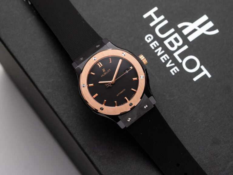 Hublot Replica Watch 42mm Ceramic (Super Clone) Demi Rose on Rubber Strap