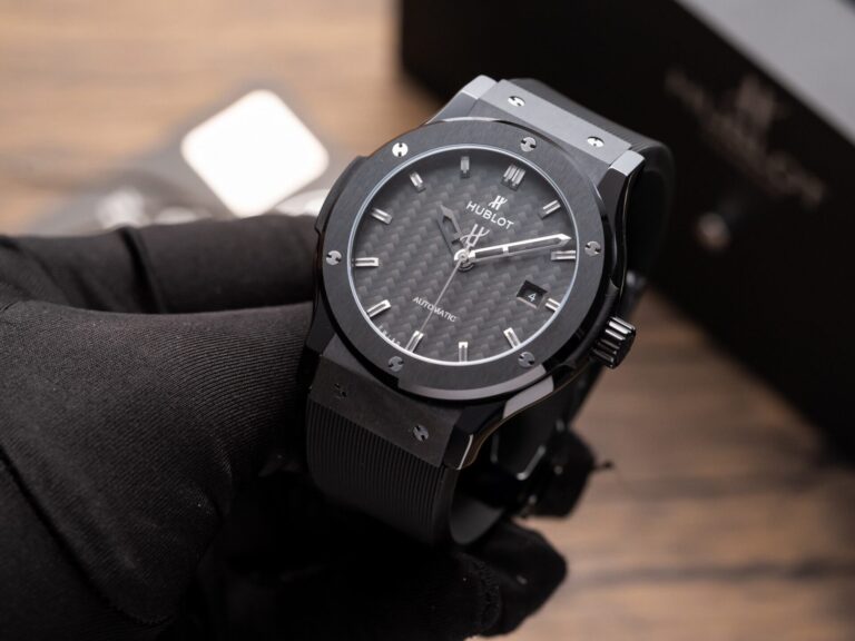 Hublot Classic Fusion 42mm Ceramic Carbon Dial (GSF Super Clone) on Rubber Strap