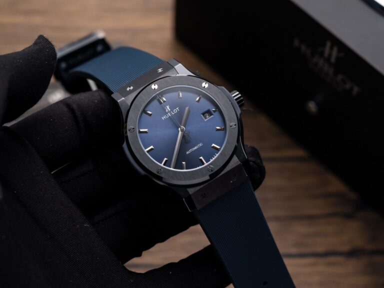 Hublot Classic Fusion 42mm Ceramic (GS Factory Super Clone) Blue Dial on Rubber Strap