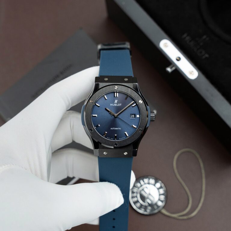 Hublot Classic Fusion 42mm Ceramic (Super Clone) Blue Dial on Rubber Strap – SC-HUBLOTC-12077