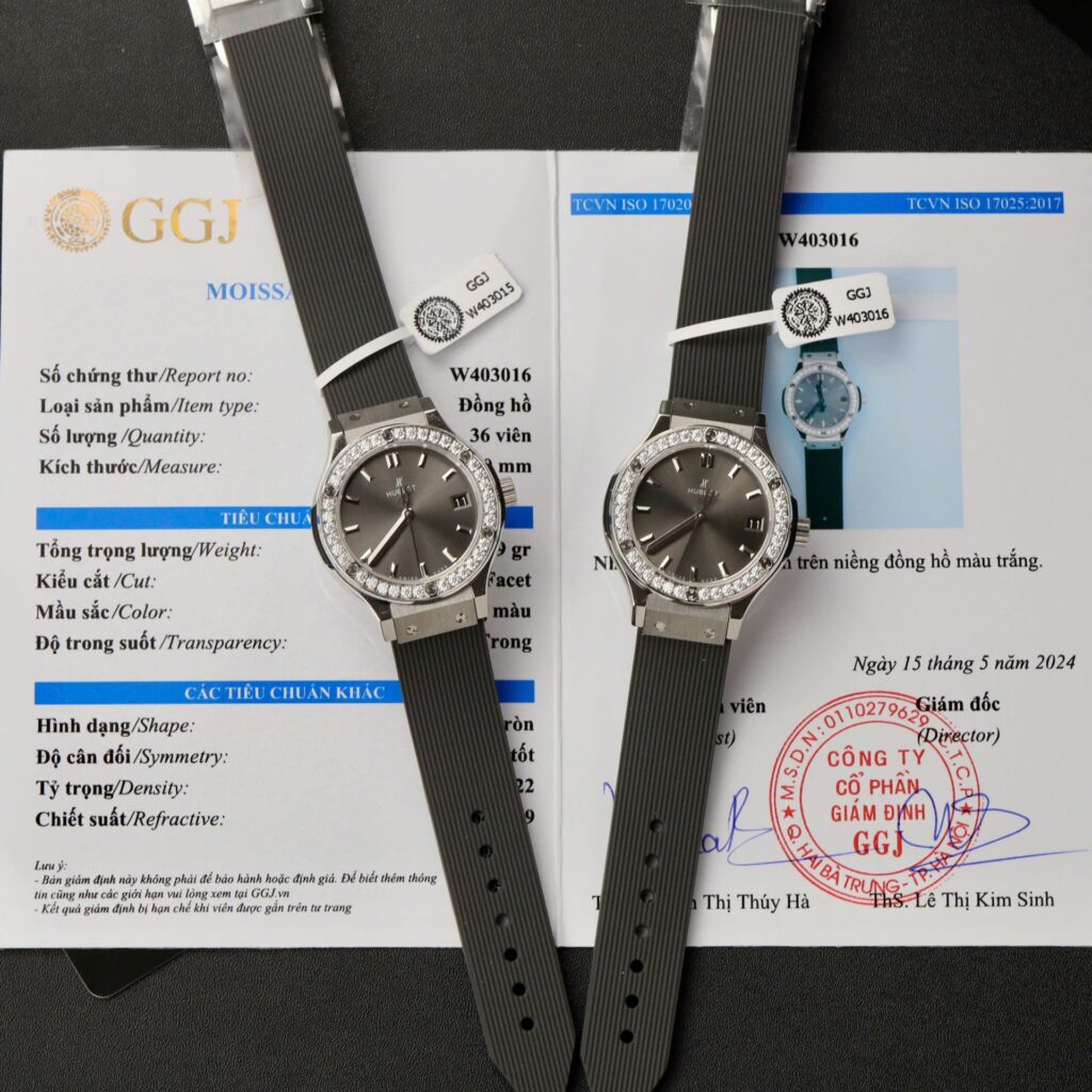 Hublot Classic Fusion 33mm (Super Clone) Custom Moissanite Diamonds Gray – SC-HUBLOTC-12491