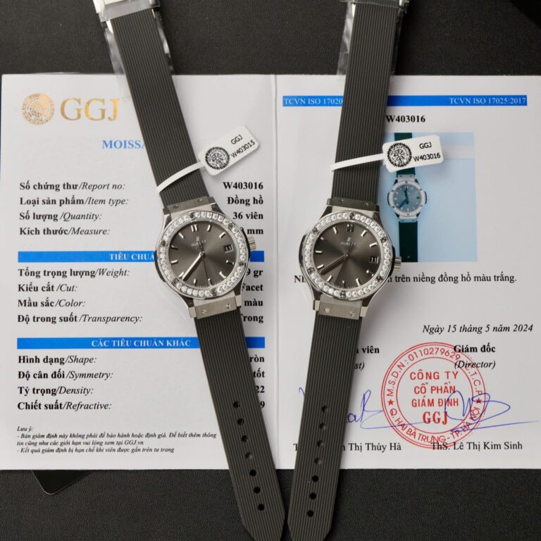 Hublot Classic Fusion 33mm (Super Clone) Custom Moissanite Diamonds Gray – SC-HUBLOTC-12491