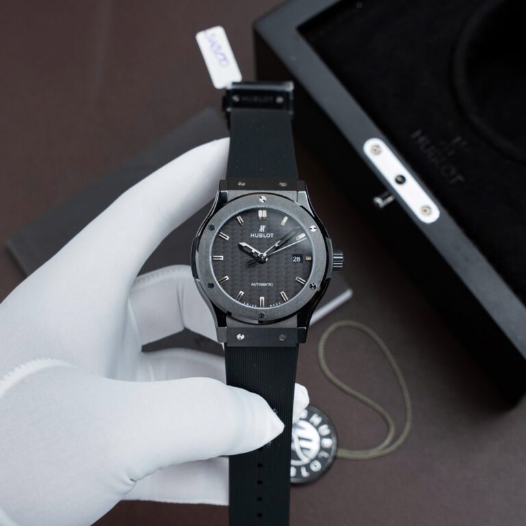 Hublot Classic Fusion 42mm Ceramic (Super Clone) Carbon Dial on Rubber Strap – SC-HUBLOTC-12097
