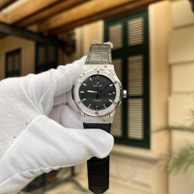 Hublot Classic Fusion 42mm SS (HB Factory Super Clone) Diamond Black Dial – SC-HUBLOTC-13039