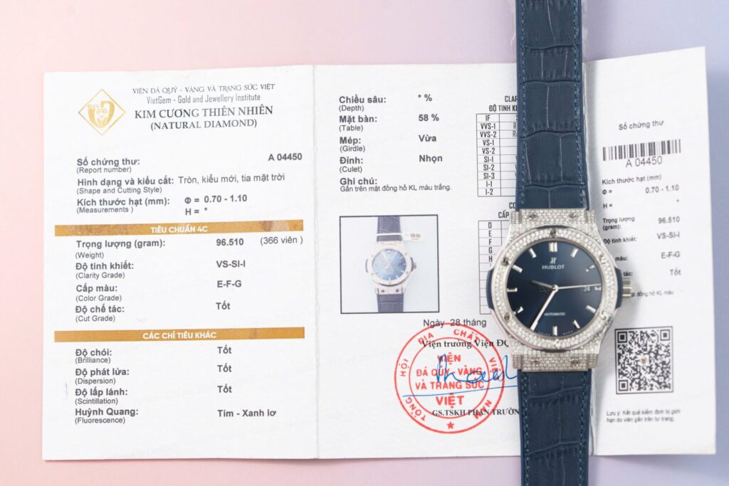 Hublot Classic Fusion Full Natural Diamond 42mm (Super Clone) Blue Dial – SC-HUBLOTR-13459