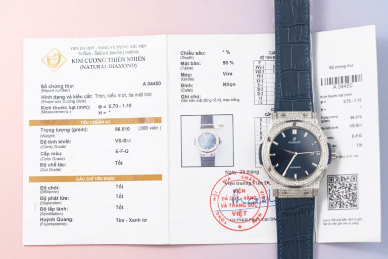 Hublot Classic Fusion Full Natural Diamond 42mm (Super Clone) Blue Dial – SC-HUBLOTR-13459