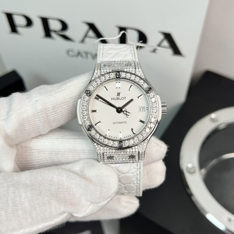 Hublot Classic Fusion 38mm Moissanite Diamonds (HB Factory Super Clone) White Dial – Replica Watch