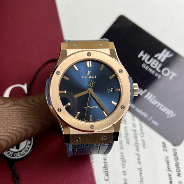 Hublot Classic Fusion King Gold 42mm (JJF Factory Super Clone) Blue Dial – 13572