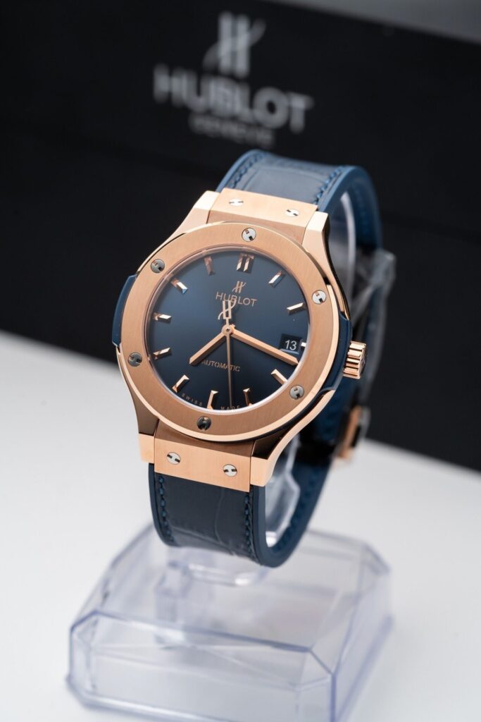 Hublot Classic Fusion King Gold 38mm (JJF Factory Super Clone) Blue Dial – Replica Watch
