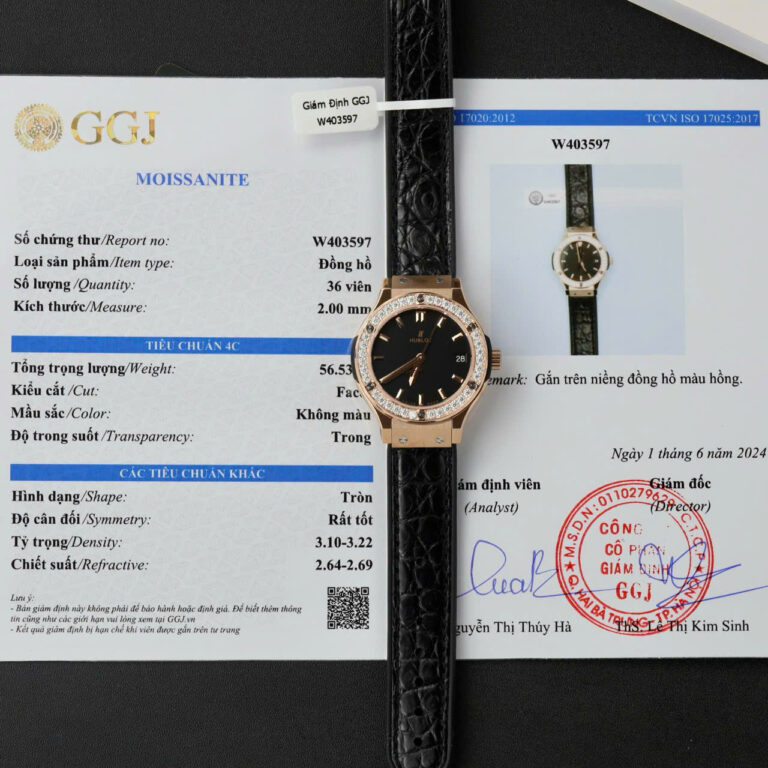 Hublot Classic Fusion King Gold 33mm (Super Clone) Custom Moissanite Diamonds