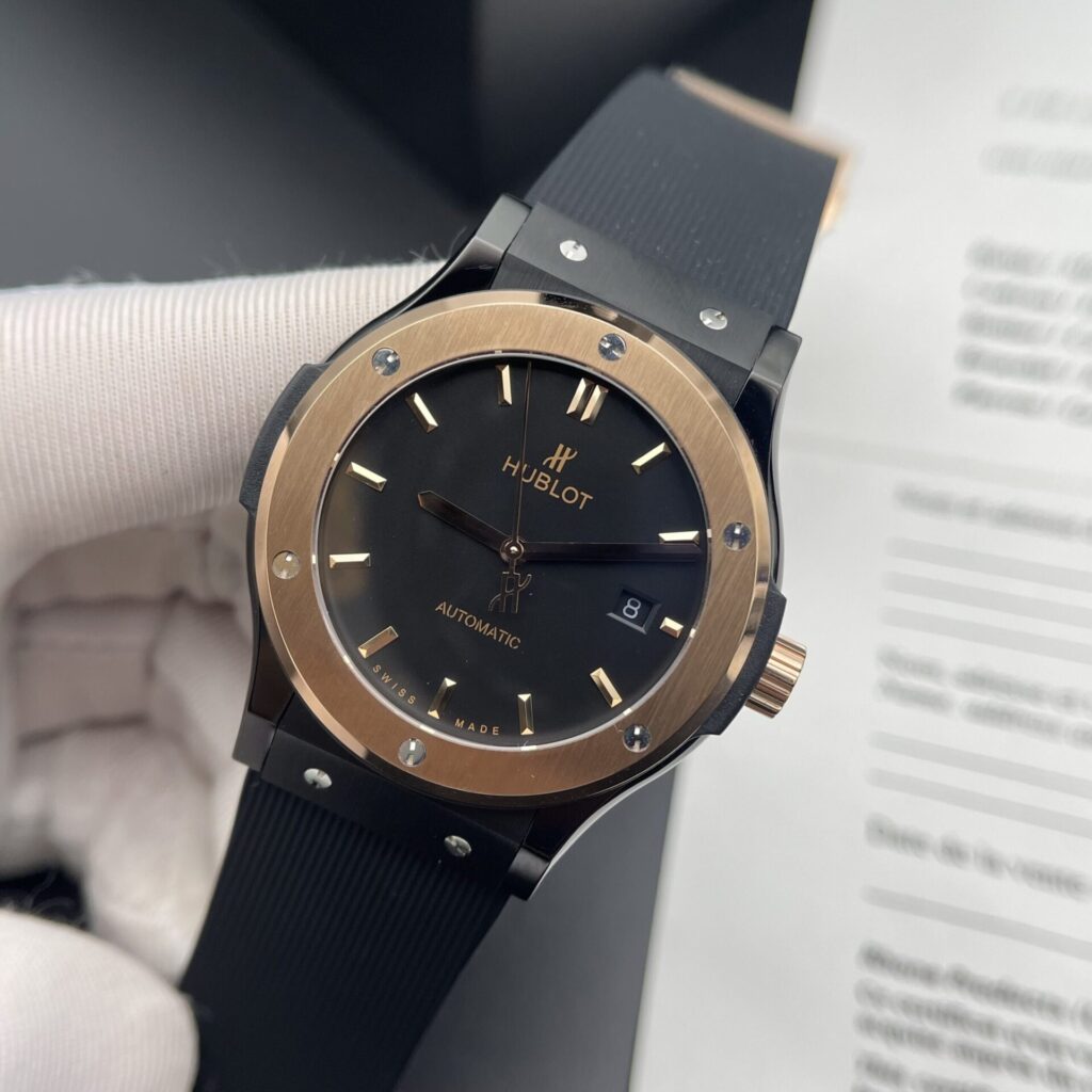 Hublot Classic Fusion 42mm Ceramic (HB Factory Super Clone) Black Dial on Rubber Strap