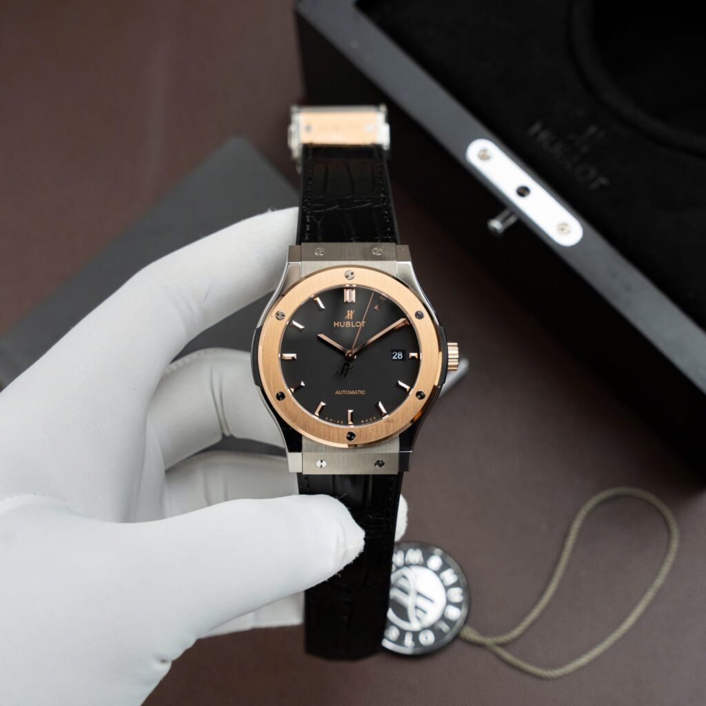 Hublot Classic Fusion 42mm Titanium King Gold (Super Clone) Crocodile Leather Strap – SW300 Movement