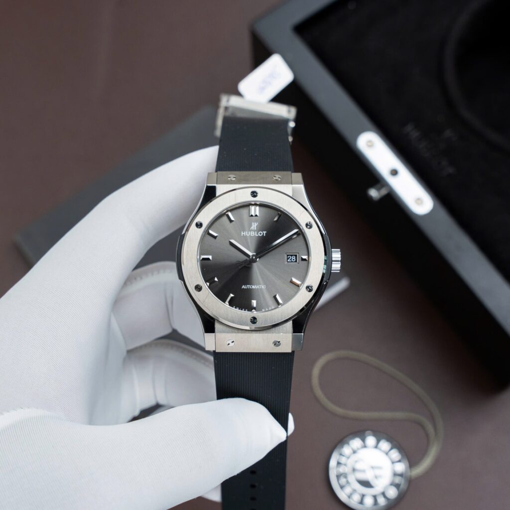 Hublot Classic Fusion 42mm Titanium (Super Clone) Gray Dial on Rubber Strap – SW300 Movement