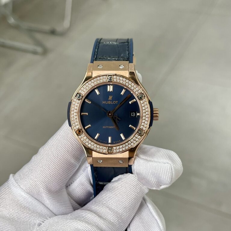 Hublot Classic Fusion 38mm (HB Factory Super Clone) Blue Dial with Diamond Bezel