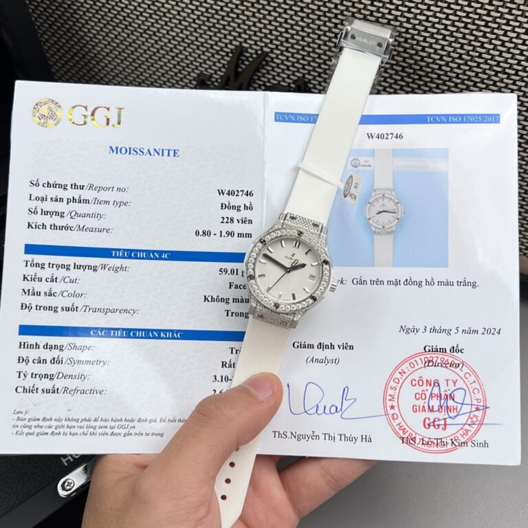 Hublot Classic Fusion 33mm (Super Clone) White Dial with Custom Moissanite Diamonds