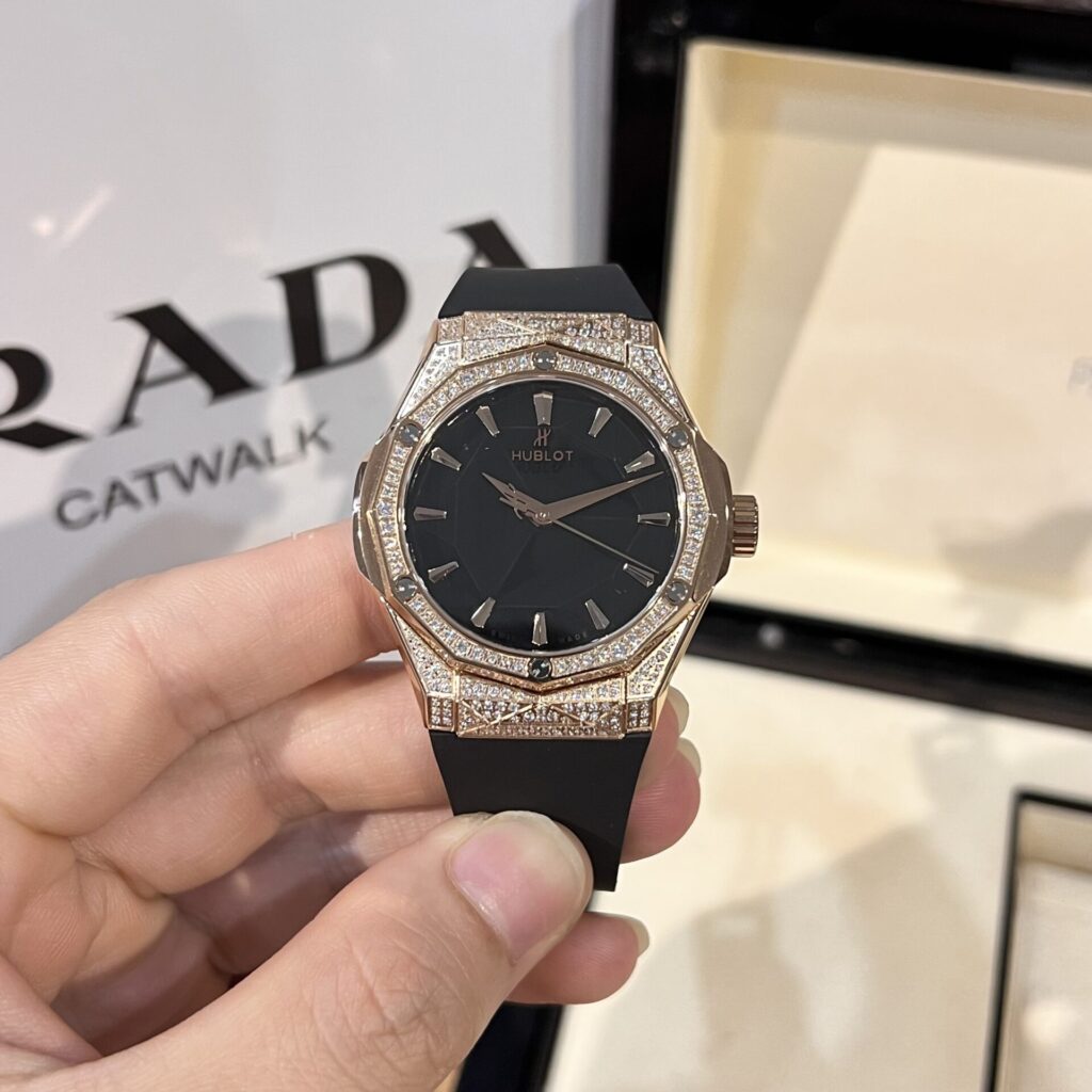Hublot Orlinski King Gold 40mm (HBF Super Clone) Black with Full Diamond Case