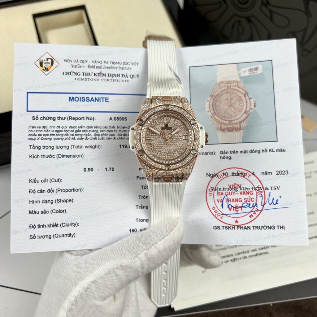 Hublot Big Bang One Click 39mm (Super Clone) Full Moissanite Diamonds