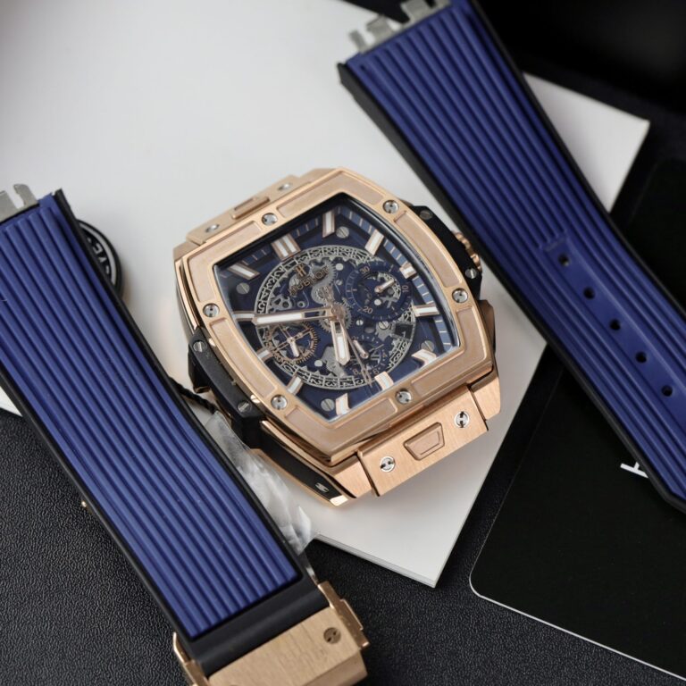 Hublot Spirit of Big Bang 42mm King Gold Dial (Super Clone) – Blue Rubber Strap