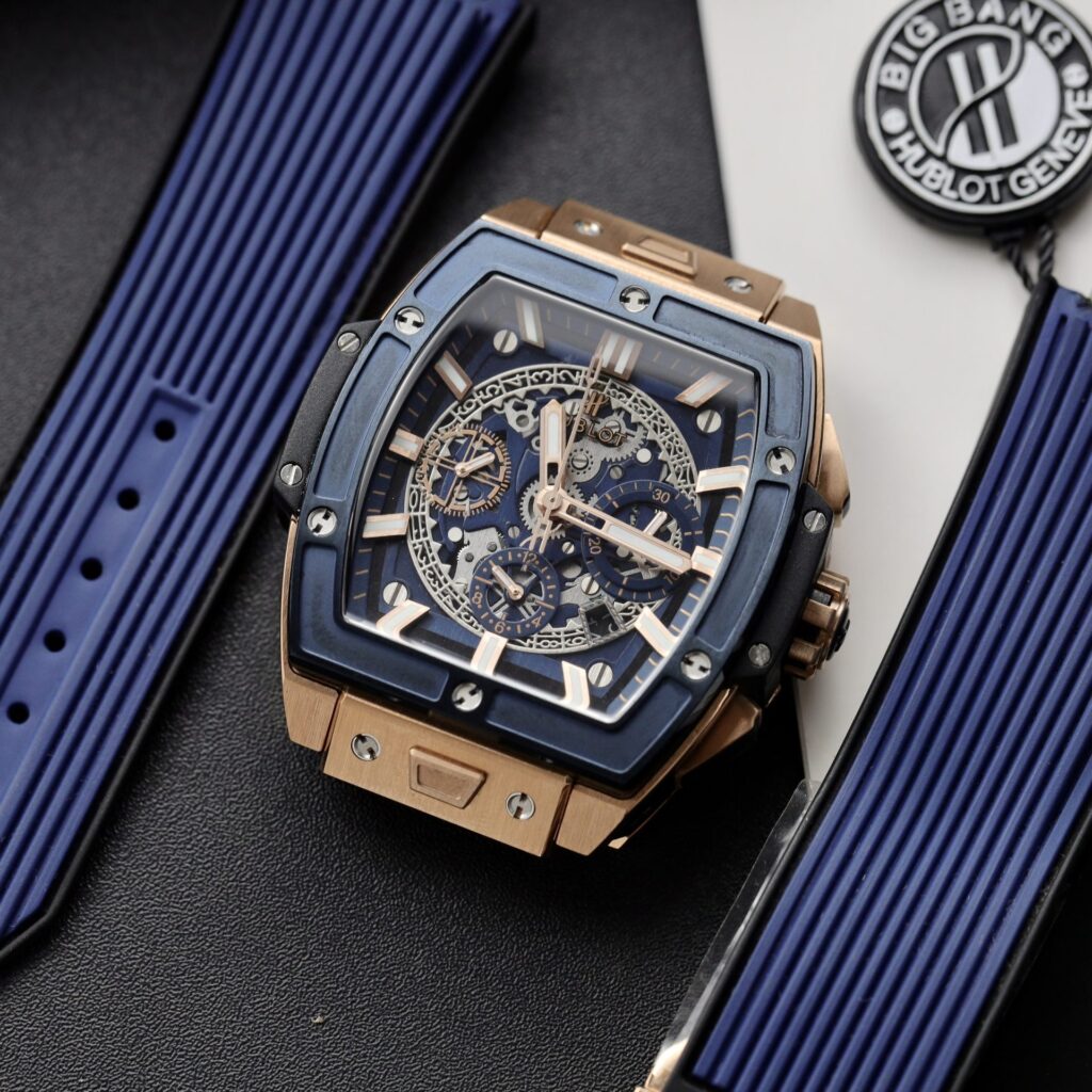 Hublot Spirit of Big Bang 42mm King Gold Bezel Ceramic (Super Clone) Blue Dial – SC-HUBLOTR-14042
