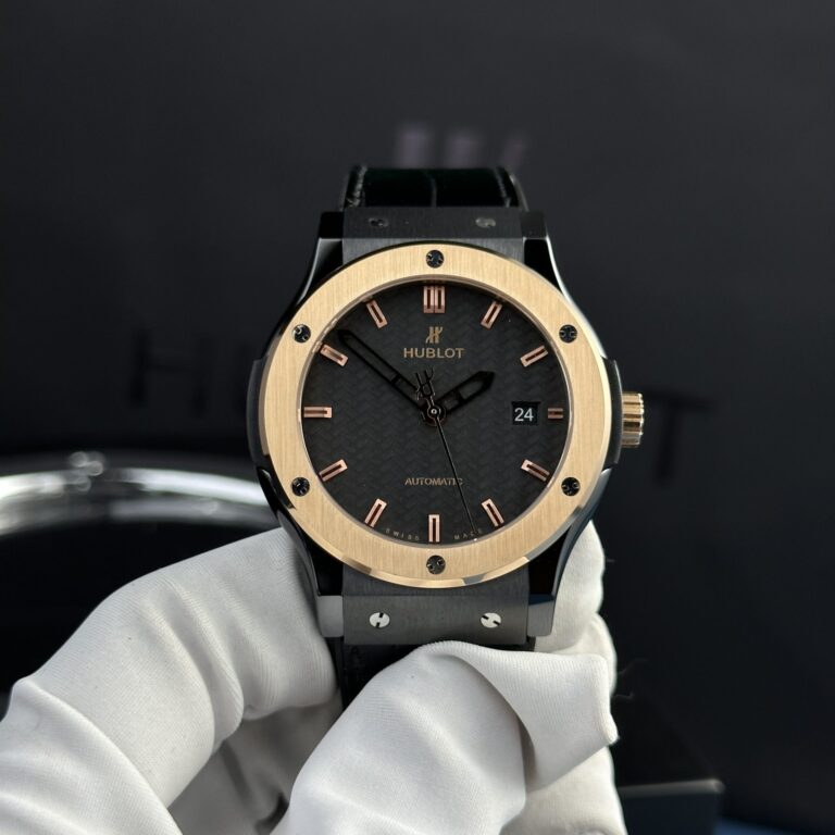 Hublot Classic Fusion 42mm Ceramic Demi Gold Dial Carbon (Best Super Clone) – SC-HUBLOTB-14107